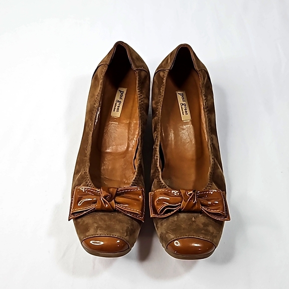 Paul Green Nola Wedge Brown Suede Square Toe Size 6.5 - Picture 3 of 7